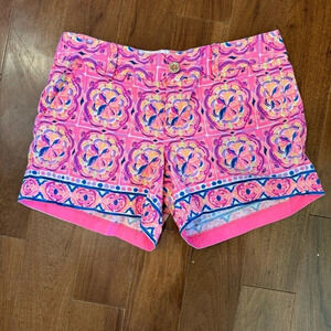 Lilly Pulitzer Women's Callahan Hot Pink/Blue/Coral Shorts Size 8